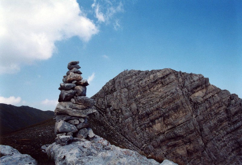 (Ometto di pietra in vista di Sasso Borghese